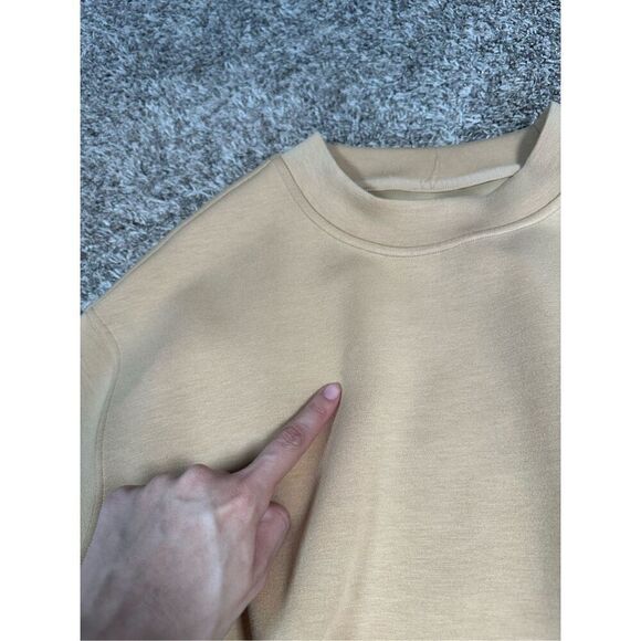 Lululemon Gathered Waist Crew Pullover Pecan Tan Size 6 Slimming Gym Shaping Top - Picture 12 of 12